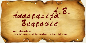 Anastasija Beatović vizit kartica